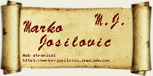 Marko Jošilović vizit kartica